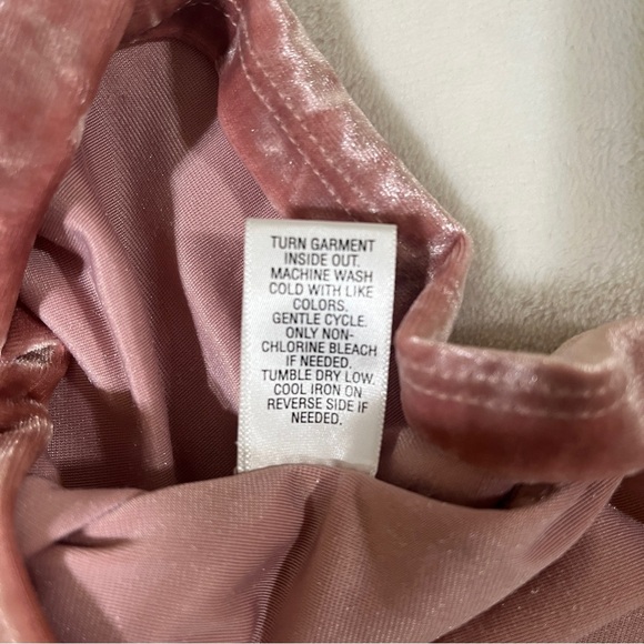 CANDIE'S Womens Top Crushed Velvet Blush Pink Fitted Y2K Style Size Medium - Picture 5 of 10
